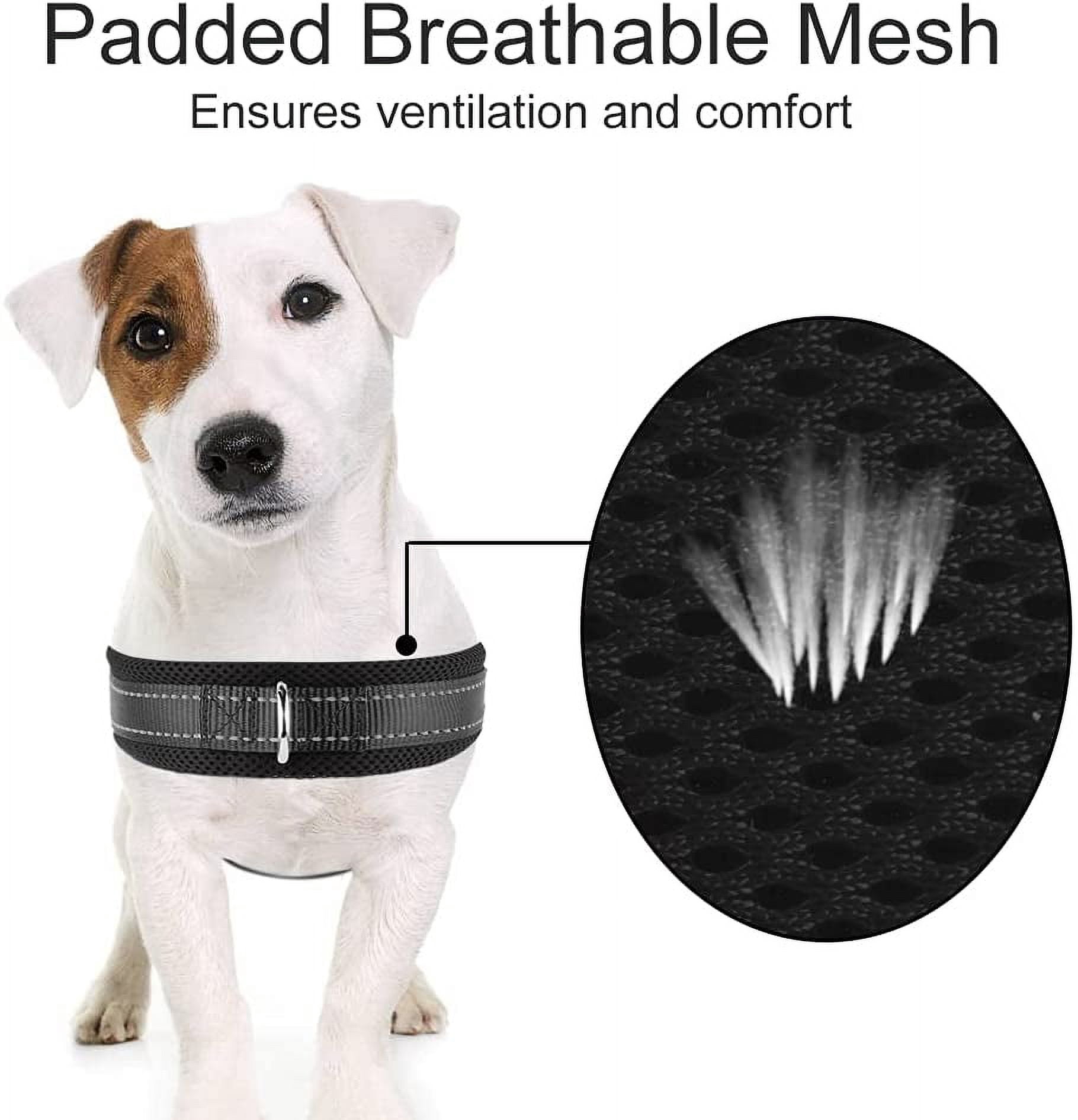 Plutus Pet No Pull Dog Harness with Breathable Mesh Padded, Adjustable Reflective Escape Proof Dog Harness, Quick Fit Dog Vest Harness for Small Medium Large Dogs(XS, Black)
