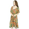thumbnail image 6 of Bimba Women Short Multicolor Rayon Kaftan Beach Coverup Caftan Dress, 6 of 6