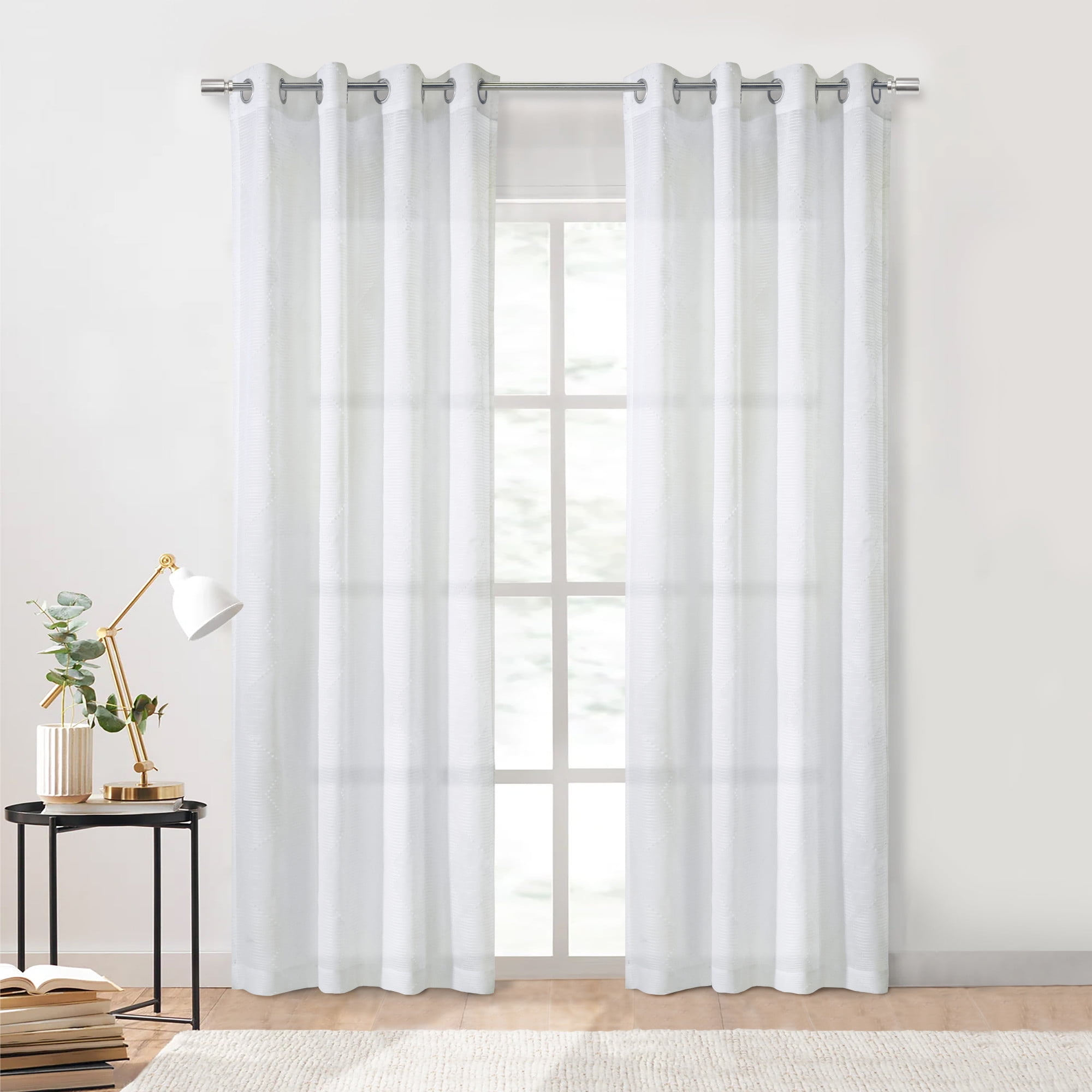 Loft Living Dimitro Sheer Grommet Indoor Curtain 52 x 108 in White