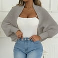 thumbnail image 4 of HongQid Women's Cropped Cardigan Sweaters Long Sleeve Shrug Open Front Cardigans for Women Trendy, 4 of 7