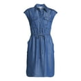 thumbnail image 5 of Time and Tru Women's and Women's Plus Short Sleeve Utility Shirt Dress, Sizes XS-4X, 5 of 5