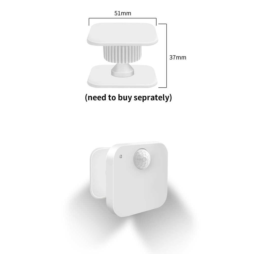 Tuya ZigBee Human Presence Sensor with Bracket Intelligent PIR+Radar+Brightness APP Control Smart Home Devices,1 x Human presence sensor 1 x USB Type-C Cable 1 x Bracket,White