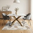 thumbnail image 3 of ODIKA 5'x7' Beige Abstract Ivory Copper Washable Area Rug Modern Geometric Design With Motifs And Artistic Flair Non-Slip, Chair-Friendly for Dining Room, Under Table, Home Office, 3 of 7