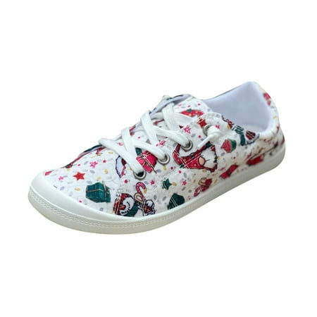 

ZXHACSJ Floral Print Women s Sports Shoes Flat Breathable Shoes Women s Shoes White 40
