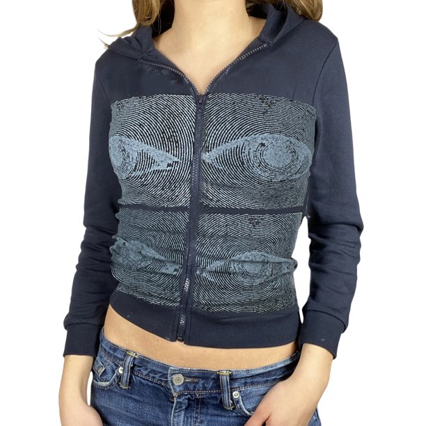 VISgogo Girls Sudadera con Capucha de Manga Larga, Verano Otoño Señoras Estilo de Ocio Impresión Abstracta Abrigo con Cremallera Tops Delgados con Capucha VISgogo moda