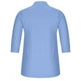 thumbnail image 4 of Patlollav Womens Button V-Neck 3/4 Sleeve Solid Pullover Casual T-Shirt Blouse, 4 of 6