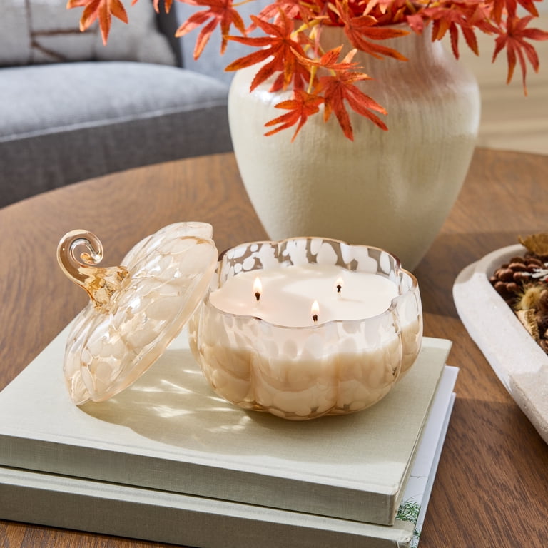 Better Homes & Gardens 2-Wick 18 oz White Tortoiseshell Glass