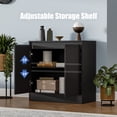 thumbnail image 2 of Buffet Cabinet with 2 Doors, Coffee Bar Cabinet with Adjustable Shelf, Modern Kitchen Buffet Sideboard with Storage for Living Room, Kitchen, Black, 2 of 9