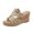 Gold, variant on Women's Summer New Fashion Thick Bottom Rhinestone Slippers Comfortable Hollow Fish Mouth Wedge Sandals Summer Sandals for Women Black 43