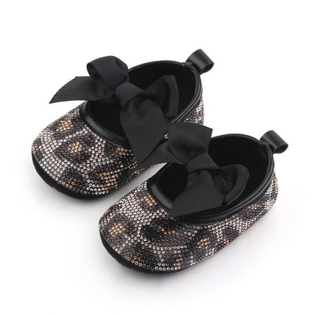 

Baby Girls Bowknot Drill Point Shoe Soft First Walking Princess Shoe