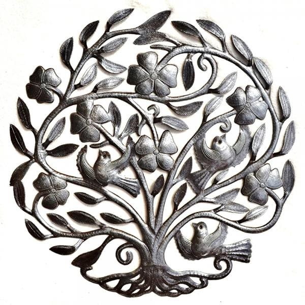 It S Cactus Metal Art Haiti Flower Tree Of Life Haiti Metal Wall Art Sculpture Steel Drum 22 5 X 23 Walmart Com Walmart Com