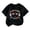 Black, variant on Girls Crew Neck Printed Short Sleeve T-shirt for Back to School,Comfortable Casual Kids Tops,Matches Pants and Skirts