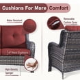 thumbnail image 5 of Unnifurnzi Outdoor Couch-All Weather PE Wicker Patio Sofa Outdoor Sofa Deep Seating for Porch Deck Backyard-Gray/Red, 5 of 7
