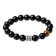 thumbnail image 1 of Pulsera de obsidiana para hombre con mantra de seis palabras en plata 999, 1 of 2