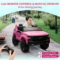 thumbnail image 5 of 24V Dual-Seater Chevrolet Ride-On Truck for Kids, Licensed Electric Vehicle with Parent Remote Control, 4-Wheel Spring Suspension, 3 Speed Settings, MP3 Player, and Wireless Music (Ages 3-8, Pink), 5 of 6
