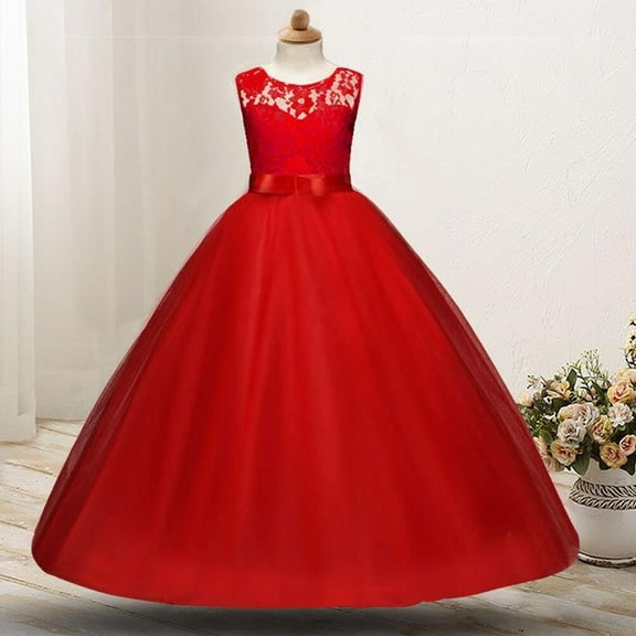 ORDDIART Red Tulle Dresses for Girls 1Pack Princess Style Wedding Party