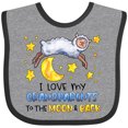 thumbnail image 3 of Inktastic I Love My Grandparents to the Moon and Back Cute Sheep Boys or Girls Baby Bib, 3 of 4