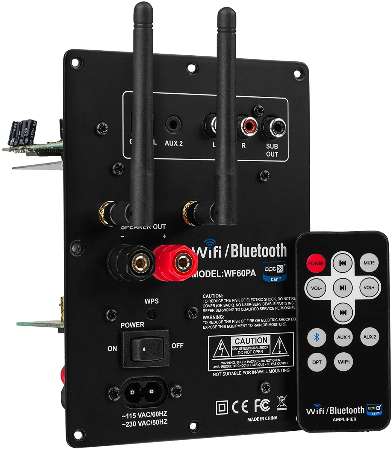 Dayton Audio WF60PA 60W Class D 2.1 Plate Amplifier with WiFi and