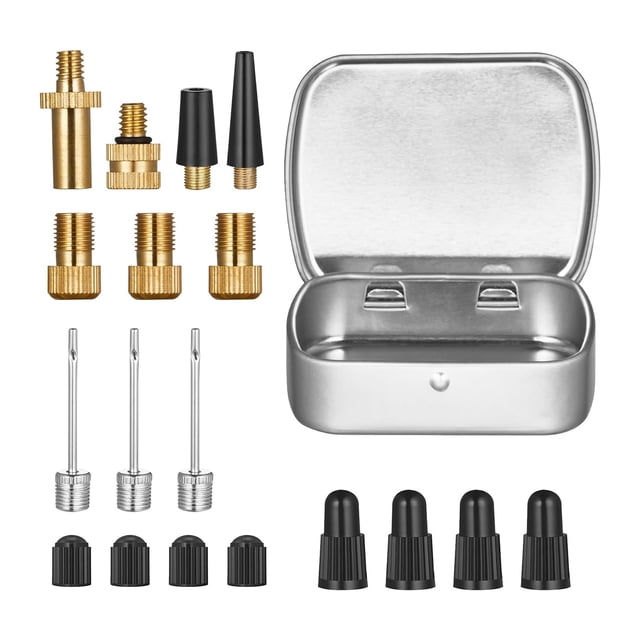 Kit de Adaptador Schrader VáLvula Presta para Bicicleta, Agujas Bomba Bola, NeumáTico Bicicleta LatóN