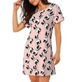 thumbnail image 2 of Balery French Bulldog1 Pattern Womens Short Sleeve Sleepshirt Scoopneck Cute Nightdress Comfy Nightgown Loungewear Dress, 2 of 6