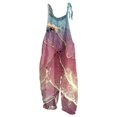 thumbnail image 2 of Huresd Womens Jumpsuits Casual Dressy Casual Loose Shoulder Strap Floral Print Long Rompers Sleeveless Long Pants Overalls Jumpers 2024 Clothes Wine 739XL, 2 of 3