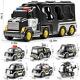 thumbnail image 5 of Police Truck Toy for 3-9 Years Old Boys & Girls - 7 in 1 Black Carrier Vehicle Set with 5 Toy Cars & 1 Helicopter,Friction Powered Car for Kids Age 1-3,Birthday Gifts for Toddlers 3-5, 5 of 8