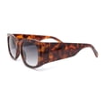 thumbnail image 3 of Womens Thick Temple Mod Fashion Rectangle Plastic Chic Sunglasses Tortoise - Smoke, 3 of 4