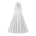 thumbnail image 5 of Ihhxva Women's Sleeveless Solid Stretchable Cowl Neck Cotton Maxi Dress with Pockets Summer Beach Sundress S-2XL, 5 of 7