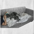 thumbnail image 6 of Hair Salon Soft Flannel Fleece Throw Blanket, Minimalist Hand-drawn Lady with Curly Hair and Long Eyelashes, Cozy Plush for Indoor and Outdoor Use, 50" x 70", Dark Coral Black, by Ambesonne, 6 of 6