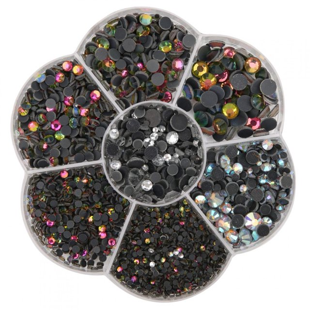 Diamantes de imitación Glue de Vidrio Flat Fish Rhinestones para Artes de Umas Decoración de la Caja del Teléfono