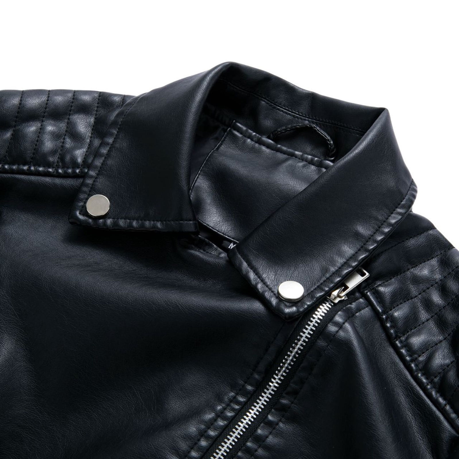 Fesfesfes Leather Jacket for Womens Warm Long Sleeve Jacket Slim Winter Parkas Faux Leather Coats