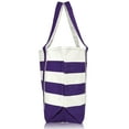 thumbnail image 7 of DALIX Striped Boat Bag Premium Cotton Canvas Tote in Purple, 7 of 7