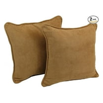 Microsuede Throw Pillows 18 Inch, Set of 2 - Corded Square Decorative Pillows for Couch, Bed, Chair - Soft Polyester Filled Home Decor