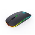thumbnail image 3 of Ratón portátil recargable V5.0 compatible con Bluetooth Receptor inalámbrico PC silencioso Ratones Luz azul Ordenador portátil silencioso Inicio Negro Modo único Inevent EL005329-01B, 3 of 7