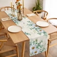 thumbnail image 3 of Table Runner 108 Inches Long for Kitchen Dining, Spring Floral Daisy Dresser Scarf Farmhouse, Dining Table Decorations for Wedding/Parties, Eucalyptus Leaves Watercolor Botanical 13 x 108 In, 3 of 8