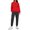 Red, variant on Women's Two-Piece Casual Suit, Solid Color Fleece-Lined Suit with Contrast Colors, Sweatpants with Pockets, Fashionable and Warm Outfit,Blue,L
