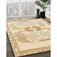 thumbnail image 2 of Ahgly Company Indoor Round Abstract Khaki Gold Abstract Area Rugs, 6' Round, 2 of 6