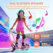 SISIGAD Hoverboard with Bluetooth Speaker and LED Lights, All-Terrain Two-Wheel Self Balancing Flash Wheel Electric Scooter