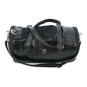 Small Pet Carrier for Small Dogs and Cats - Faux Alligator Leather Pet Travel Tote Bag - Double Strap Travel Pet Carrier for Cat Travel Bag - 9.05 x 9.05 x 18.1 Inch - Black