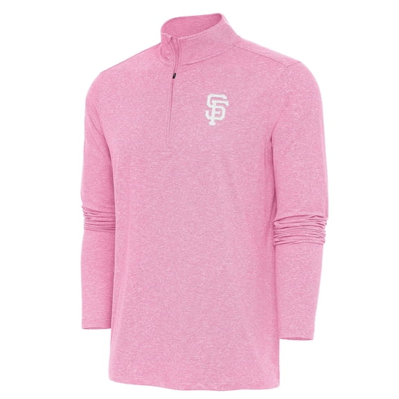 Men's Antigua  Pink San Francisco Giants Hunk Quarter-Zip Top