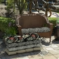 thumbnail image 6 of ARDEN Outdoor Wicker Settee Cushion 41.5 x 18, Black Aurora Damask, 6 of 11