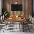 thumbnail image 4 of Tribesigns 6FT Conference Table, Rustic Rectangle 70.8" W x 35.4" D Meeting Table, Modern Seminar Table Boardroom Desk for Office Meeting Conference Room (6ft, Rustic), 4 of 11