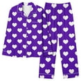 thumbnail image 4 of Weiqiqre Womens Pajamas Cotton Long Sleeve Button Down Top Pants Warm Sleepwear, 4 of 7