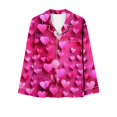 thumbnail image 3 of miqiqism Women Loungewear Comfortable Valentines Basic Pjs Sets Lapel Neck Loose Tops High Waisted Pant Bottom Heart Graphic Tshirts Nightwear,01_Multicolor,3X-Large, 3 of 5