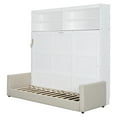 thumbnail image 6 of Queen Size Murphy Bed With Sofa Seating White Wall Mount Folding Bed For Small Spaces Apartments And Guest Rooms, 6 of 9