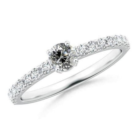 Harry Chad Enterprises 67456 2 CT Old Cut with Accents Diamond Ring, 14K White Gold - Size 6.5