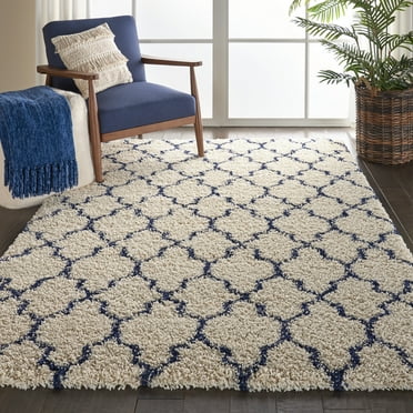Nourison Amore Moroccan Ivory/Blue 3'11" x 5'11" Area Rug, (4x6)