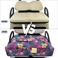 thumbnail image 6 of COEQINE Golf Cart Seat Cushion Cover, Portable Design Folds with Handle, Universal Fit 51.2x30.3", Quilted Comfort Padding with 4 Pockets, for 2/4 Person Seats, Tropical Plumeria Leaf Pink, 6 of 8