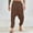 46#Coffee, variant on Men's Drawstring Aladdin Hippie Harem Pants Loose Drop Crotch Trousers Casual Pants Solid Color Low-grade Pants Harun Pants Corset Feet Elastic Waist