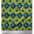 thumbnail image 1 of Soimoi Green Cotton Voile Fabric Aztec Geometric Printed Fabric 1 Yard 42 Inch Wide, 1 of 3